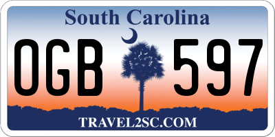 SC license plate OGB597