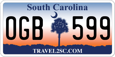 SC license plate OGB599