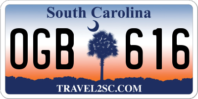 SC license plate OGB616