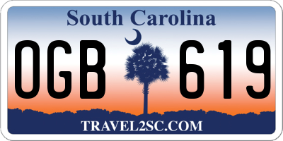 SC license plate OGB619