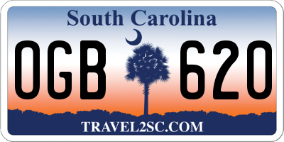 SC license plate OGB620