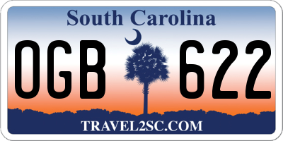 SC license plate OGB622