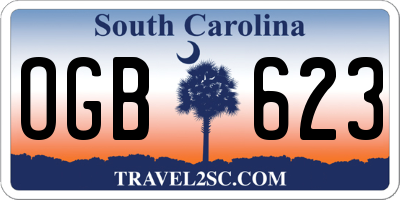 SC license plate OGB623