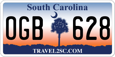 SC license plate OGB628