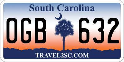 SC license plate OGB632