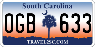 SC license plate OGB633