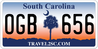 SC license plate OGB656
