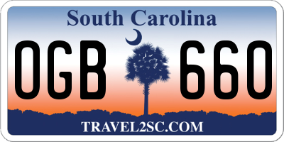 SC license plate OGB660