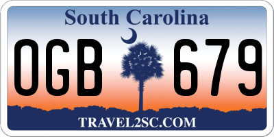 SC license plate OGB679