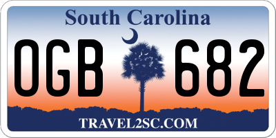 SC license plate OGB682