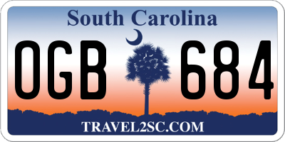 SC license plate OGB684