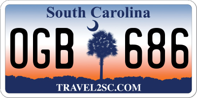SC license plate OGB686