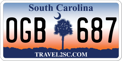 SC license plate OGB687