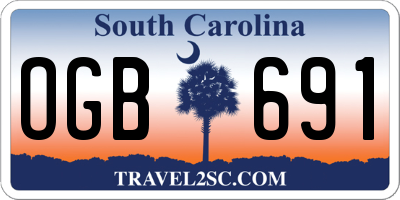 SC license plate OGB691
