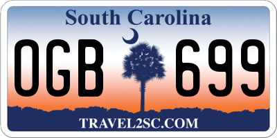SC license plate OGB699