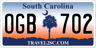 SC license plate OGB702