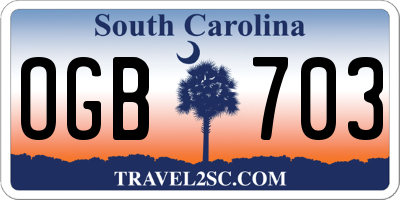 SC license plate OGB703