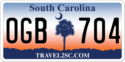 SC license plate OGB704