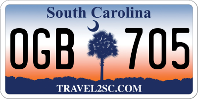 SC license plate OGB705