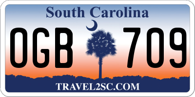 SC license plate OGB709