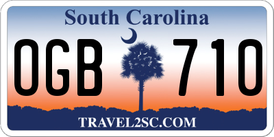 SC license plate OGB710