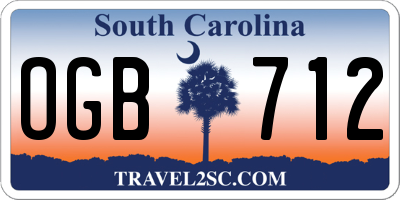SC license plate OGB712