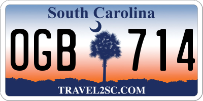SC license plate OGB714