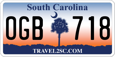 SC license plate OGB718