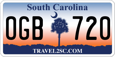 SC license plate OGB720