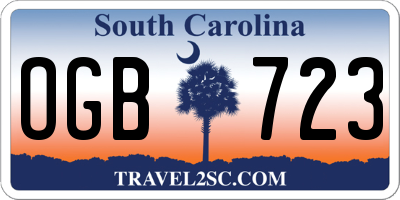 SC license plate OGB723