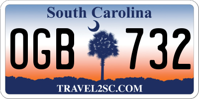SC license plate OGB732