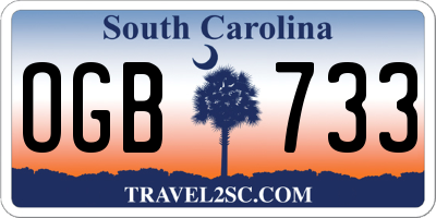 SC license plate OGB733