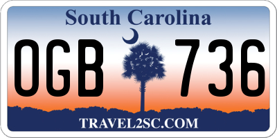 SC license plate OGB736