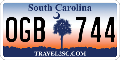 SC license plate OGB744