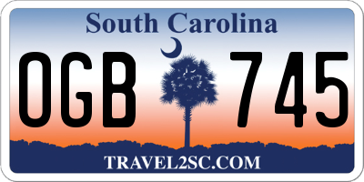 SC license plate OGB745