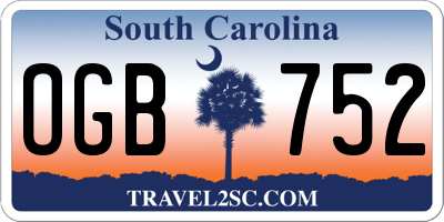 SC license plate OGB752