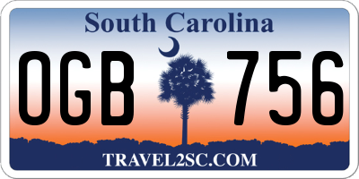 SC license plate OGB756