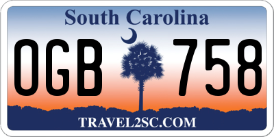 SC license plate OGB758