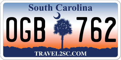 SC license plate OGB762