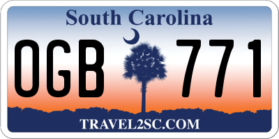 SC license plate OGB771