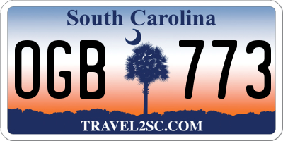 SC license plate OGB773