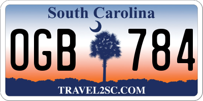 SC license plate OGB784