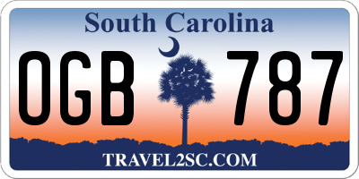 SC license plate OGB787