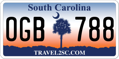 SC license plate OGB788