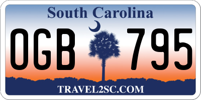 SC license plate OGB795