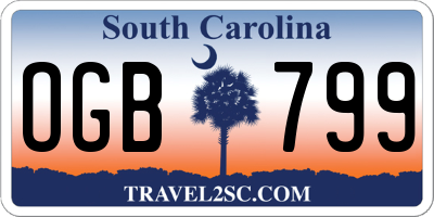 SC license plate OGB799