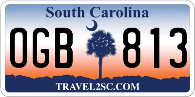 SC license plate OGB813