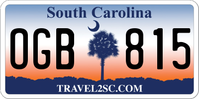 SC license plate OGB815