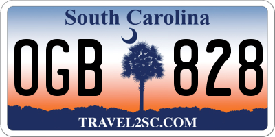 SC license plate OGB828
