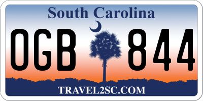 SC license plate OGB844